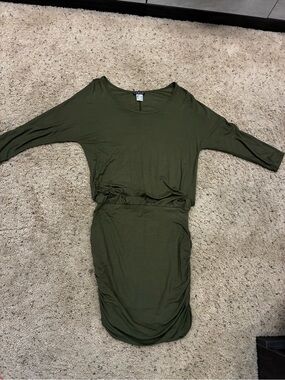 Venus Olive Green Women's Ruched Waist Dress size small